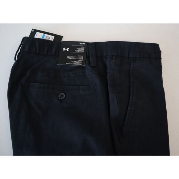 Under Armour 1370081 001 Men's Sz 36 x 32 Black Chino Tapered Leg Pants - Picture 11 of 13